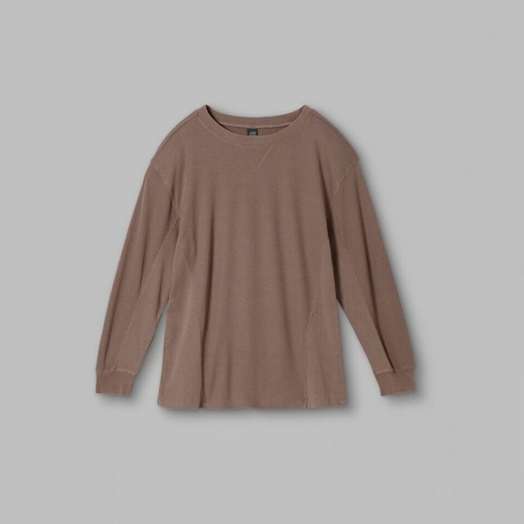 Dark Taupe/brown Waffle Knit Long Sleeve - Picture 1 of 5